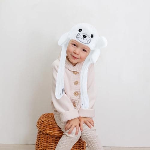 Bubblepompom Animal Hat with Ears Moving Jumping Pop Up Beating Hat Plush Holiday Cosplay Dress Up Funny Gift for Kids thumbnail 6