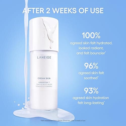 LANEIGE Cream Skin Toner & Moisturizer: Lightweight Refillable Korean Milky Toner with Ceramide & Peptide for Hydration, Firming, & Barrier Support thumbnail 4