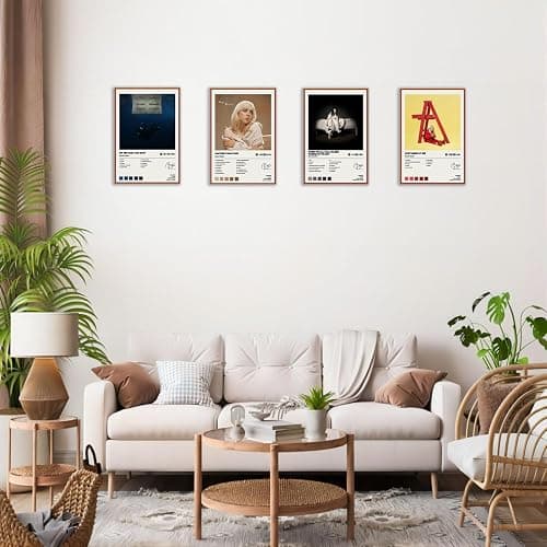 generisch Album Cover Limited Edition Posters (Set of 4) Unframed 8inch X 12inch(20 X 30cm) Room Aesthetic Music Posters thumbnail 4