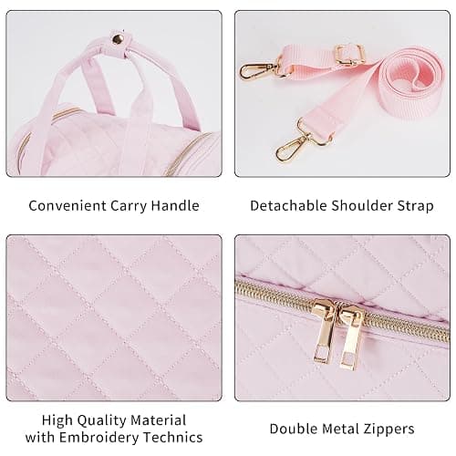 VOFIpremiAm Nail Polish Organizer Case Fits Nail Lamp and 30 Bottles,Nail Organizers and Storage for Nail Tech Travel,Pretty Nail Polish Storage Bag Fits Nail Kit & Manicure Tools (Patented) - Pale Pink - 30 Bottles thumbnail 5