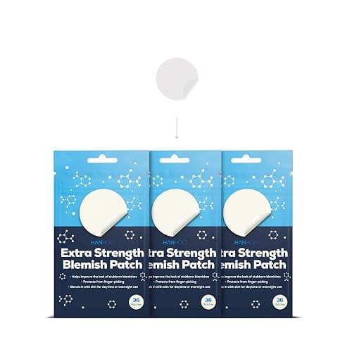 Hanhoo Extra Strength Blemish Patch Bundle, Salicylic Acid Pimple Patches, Shrinks Stubborn Pimples, Conceals Zits, Absorbs Fluid, Invisible Pimple Patches, Korean Skincare (Pack of 3, 108, Count) - Image 1