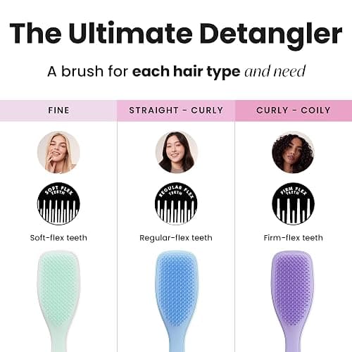 Tangle Teezer Ultimate Detangler Hairbrush for Wet & Dry Hair, Eliminates Knots & Reduces Breakage for All Hair Types, Denim Blues - Denim Blues thumbnail 8