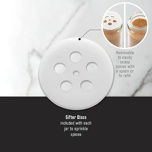 Kamenstein 20 Jar Vintage Revolving Countertop Spice Rack Organizer with Spices Included, FREE Spice Refills for 5 Years, Wood and Stainless Steel with Metal Caps thumbnail 6