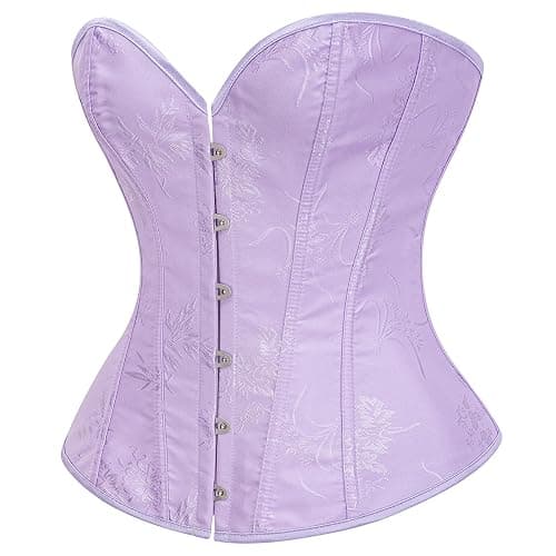 SHYMMUO Corset Tops for Women Overbust Lace Up Bustier with Front Busk Boned Renaissance Victorian Style Top thumbnail 2