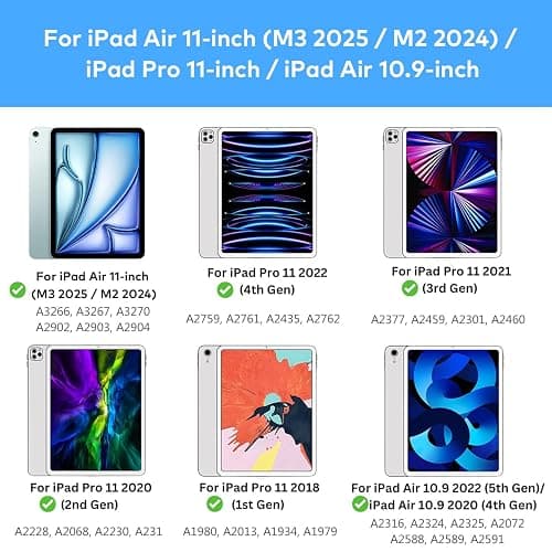 Keyboard Case for iPad Air 11-inch (M3 2025 / M2 2024) & iPad Pro 11 inch(1st/2nd/3rd/4th Generation) – Magic-Style Magnetic Keyboard Case with Multi-Touch Trackpad for 10.9” iPad Air 4th/5th Gen. - Black thumbnail 3