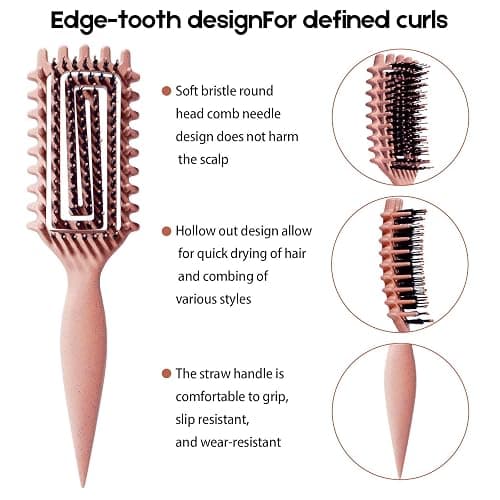 Curly Hair Brush Candybrush Curl Defining Brush for Detangling Shaping and Defining Curls for Women, Men, Wet & Dry Hair (Matte Pink) thumbnail 2