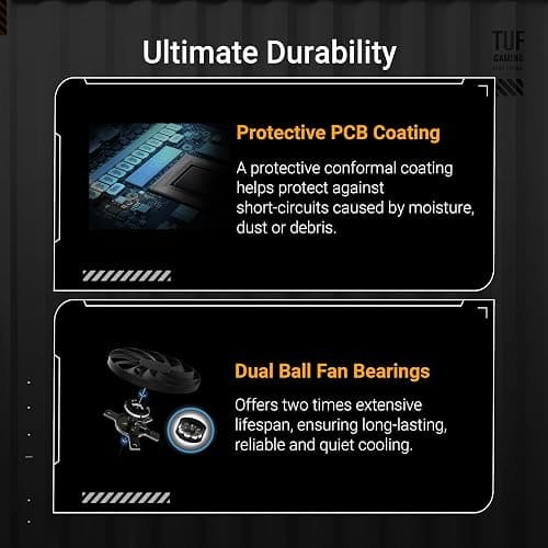 ASUS TUF Gaming GeForce RTX ™ 5060 8GB GDDR7 OC Edition Gaming Graphics Card (PCIe® 5.0, HDMI®/DP 2.1, 3.1-Slot, Military-Grade Components, Protective PCB Coating, axial-tech Fans) thumbnail 3