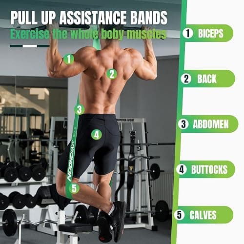 Resistance Bands Set, 5 Different Levels Pull Up Assistance Bands(8-125LB) | Gym Bands with Handles & Door Anchor & Training Poster, Strength Bands for Training, Yoga, Muscle Toning for Men and Women thumbnail 5