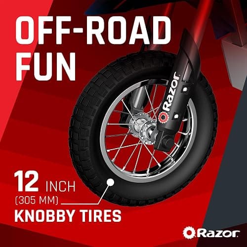 Razor MX350 Dirt Rocket Electric Motocross Bike, Blue, 10-12 inches - Mx350 - Blue thumbnail 4