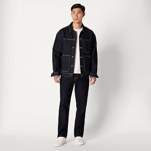 Amazon Essentials Men's Rigid Denim Relaxed-Fit Utility Jacket with Pockets thumbnail 5