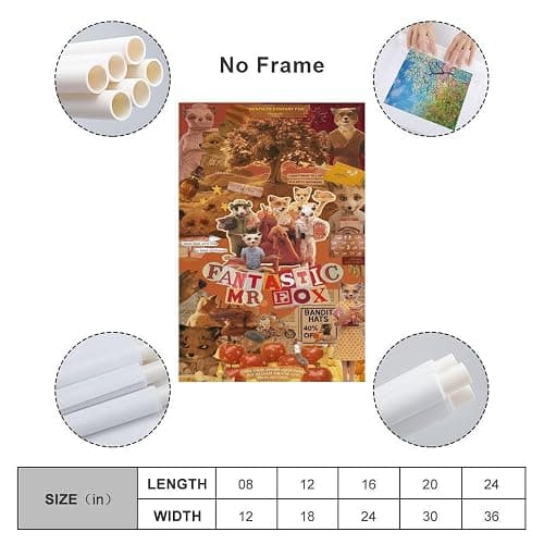 Fantastic Mr Fox Movie Poster 2 Canvas Wall Art For Room Aesthetic And Decor Poster For Bedroom Kitchen Living Room Bathroom Office Decor 08x12inch(20x30cm) Unframe-style thumbnail 2