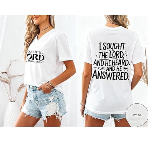 I Sought The Lord and He Answered Me Shirt Christian Jesus T-Shirt Unisex thumbnail 5