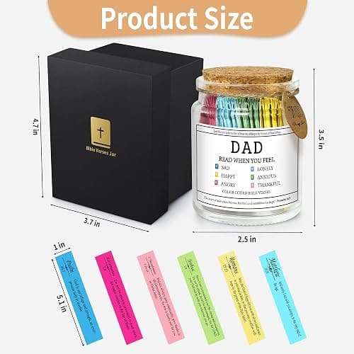 Father's Day Gifts for Dad from Daughter Son, Dad Birthday Gift for Daddy Papa Fathers Day Christian Gifts for Stepdad Step Father in Law Dads Birthday Present Bible Verse Jar thumbnail 3