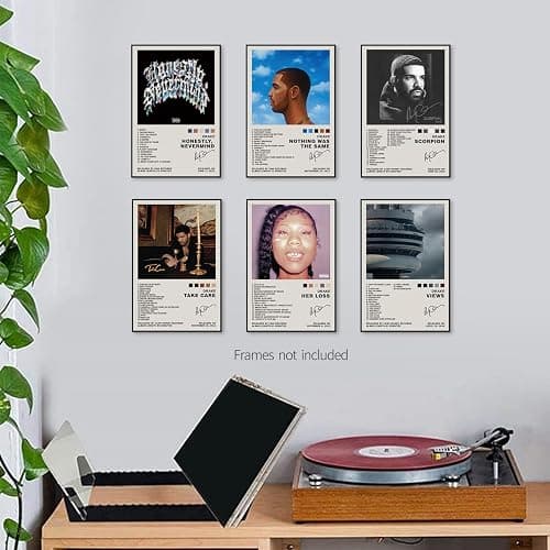Lidy Set of 6 Drake Poster Music Album Cover Posters Set Merch Wall Art Decor Canvas Poster Gifts 8x12 inch (20x30cm, Unframed) thumbnail 2