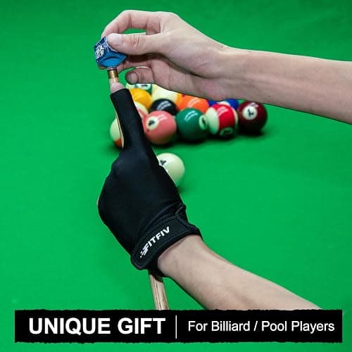 FITFIV Billiard Pool Glove for Left Hand 3 Finger, Durable Double Stitching, Snooker Cue Sport Glove Adjustable Popular Sizes for Men & Women thumbnail 6