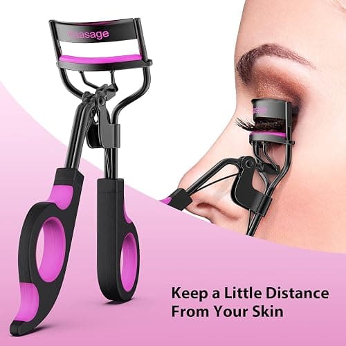 Kaasage Eyelash Curler with Pads, Lash Curler with 5 Extra Silicone Replacement Pads, Achieve Perfect Curls in 5 Seconds - Purple thumbnail 4