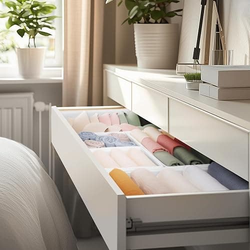 Criusia Drawer Organizer Clothes, 21 Pack Dresser Organizer for Baby Clothes, Underwear, Sock- Foldable Closet Organization and Storage Dividers Bins for Nursery, Bedroom (White) thumbnail 8