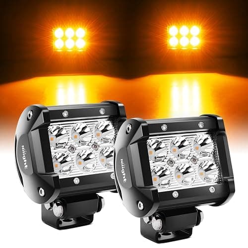 Nilight 4 Inch LED Light Pods Amber Spot Beam Driving Fog Lights 2PCS 18W Off Road Work Lighting for Truck ATV UTV RV Pick-up Van Boat Tractor - Image 1