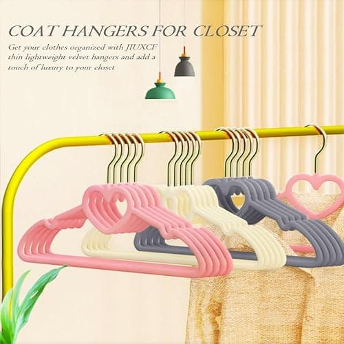 JIUXCF Velvet Hangers 20 Pack, 16" Non Slip Adult Hangers, Slim Clothes Hanger with 360 Degree Swivel Hook - Durable & Cute for Coats, Shirts, Dress (Pink) thumbnail 5