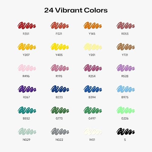 MemOffice Direct Liquid Acrylic Paint Markers, 24 Colors Brush Tip Pens with Carrying Case, No Bleed, Waterproof, for Rock, Wood, Canvas, Glass, Fabric, DIY Crafts for Adults thumbnail 7