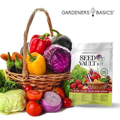 Gardeners Basics Survival Vegetable Seeds Garden Kit Over 16,000 Seeds Non-GMO and Heirloom, Great for Emergency Bugout Survival Gear 35 Varieties Seeds for Planting Vegetables 35 Free Plant Markers thumbnail 5