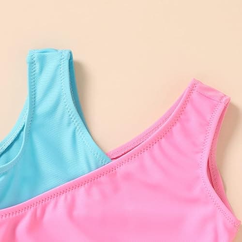 YOUNGER TREE Toddler Girl One Piece Swimsuit Color Block Stripe Swimwear Summer Beach Bathing Suit 12M-5T thumbnail 4