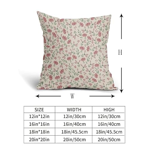 Aytipun Green Pink Floral Pillow Covers 18x18 Set of 2 Vintage Rustic Old Style Cute Small Flower Print Decorative Outdoor Pillowcases Farmhouse Throw Cushion Case Decor for Couch Sofa Bed thumbnail 3