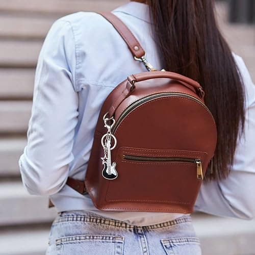 Mabor 2 PCS Aesthetic Punk Guitar Keychain, Cute Music Star Key Chain Heart Key Rings For Women Bag Purse Gift Music Lovers Kawaii Gifts thumbnail 4