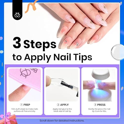 beetles Gel Polish 9 In 1 Gel Nail Glue for Clear Acrylic Nail Tips 2 Pcs 15ml Long Lasting Nail Gel Kit for False Nails Tips, Base Blooming Nail Gel, Fall Halloween Nails, U V Light Required thumbnail 5