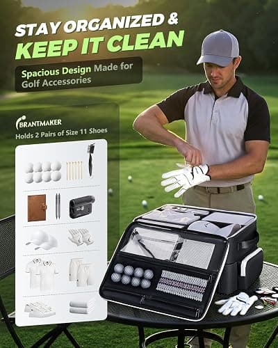 BRANTMAKER Golf Trunk Organizer, Golf Accessories for Men/Women to Storage Stuff and Gear, Cool Gifts for Golfers, Dad, Him/Her, Birthday or Father’s Day thumbnail 5