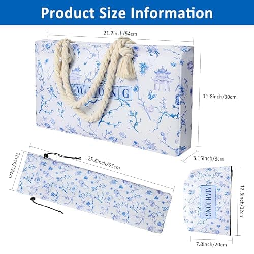 TIASUSAN Empty Mahjong Bag for American Mahjong Set, Mahjong Carrying Bag with Tiles Bag and Racks Drawstring Bag thumbnail 2