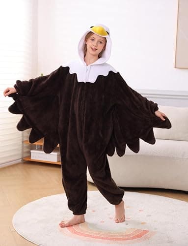 Magicmode Animal Onesie Pajamas for Kids, Soft Flannel Halloween Cosplay Costume for Boys Girls thumbnail 4