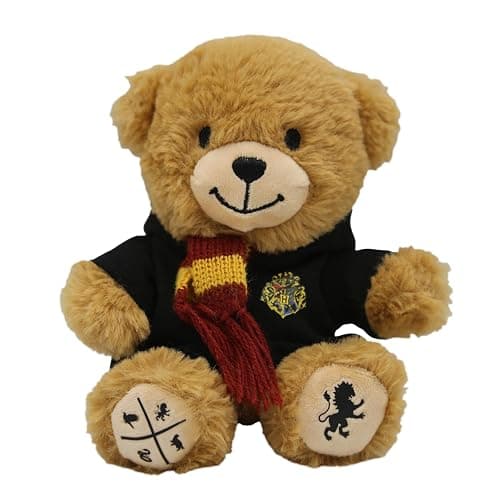 Harry Potter Gryffindor Bear Plush, Hogwarts Mini Teddy with Robe & Scarf | Collectible Stuffed Animal, Silkscreen Paw Prints, House Mascot, Wizarding World Gift for Kids & Fans - Image 1