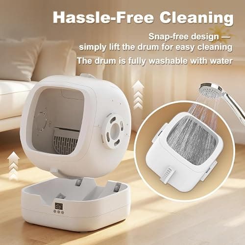 Mintakawa Automatic Cat Litter Box Self Cleaning - APP Control and Weight Monitoring - Ultra-Quiet, Suitable for Medium Cats and Kittens, Safe Anti-Pinch Litter Box (Assembly Required) - White thumbnail 5