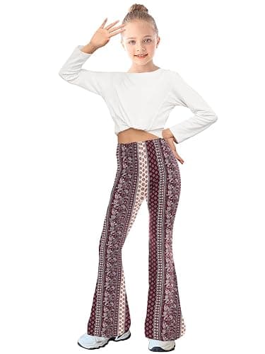 WSPLYSPJY Women's Print Stretch Bell Bottom Flare Palazzo Pants Trousers thumbnail 3