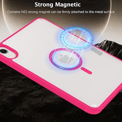Telaso for iPad mini 7 A17 Pro 2024/iPad Mini 6 2021 8.3 Inch iPad mini 7th/6th Gen Magnetic Case, Translucent Matte Back Soft TPU Bumper Military Grade Case for iPad mini 7/Mini 6, Hot Pink - Hot Pink thumbnail 3