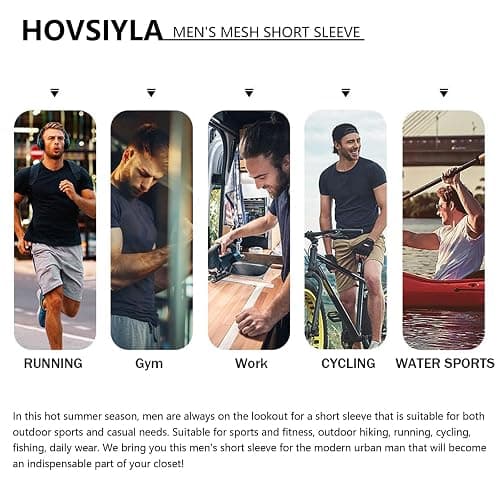 HovSiyla 1/5 Pack Running Shirts Men Sport Tops Dry Fit Gym Wicking Athletic T Shirts Breathable Cool Workout Shirts thumbnail 7
