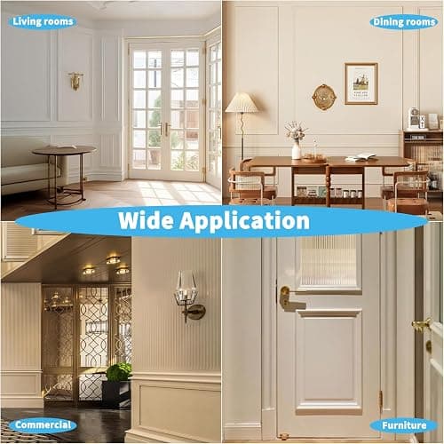 Art3d Pre-Cut Wall Molding Set of 6 pcs, Ready-to-Assemble Wainscoting Panels for Interior Wall Décor Living Room Bedroom Accent Wall - Installed with Glue, 3 Top 3 Bottom thumbnail 4