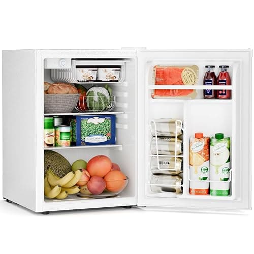 Antarctic Star 2.6 Cu.Ft.Compact Refrigerator with Freezer, Mini Fridge Single Door with Adjustable Thermostat,Removable Glass Shelves for Apartment,Dorm,Office,Kitchen，WHITE thumbnail 4