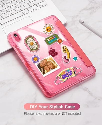 CoBak Case for iPad (A16) 11th Generation, iPad 10th Gen, Pink Glitter | Protective Multi-Angle Stand Cover with Portrait Mode, Pencil Holder, Auto Wake/Sleep, Case for iPad 11/10.9 Inches 2025/2022 thumbnail 9