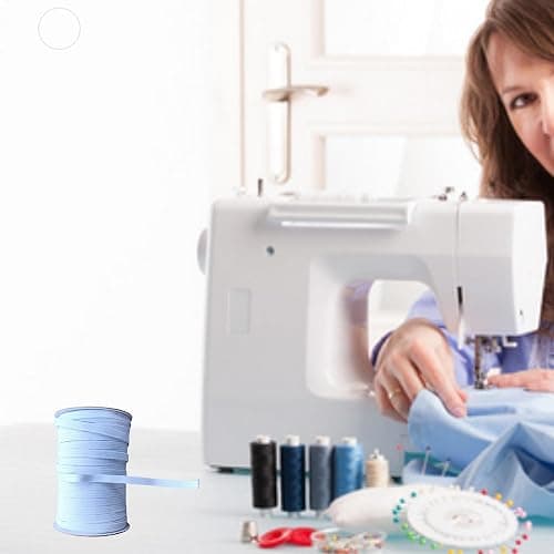 1/4 Inch White Elastic Band 50 Yards High Stretchy Flat Elastic Cord for Sewing & Crafts | Includes Sewing Scissors & Elastic Threader Tool thumbnail 7