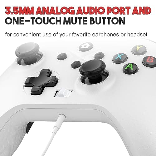 Dinosoo Wireless for Xbox Controller Series X|S One & Windows 10/11, with Turbo, Macro, Mute Button, Battery, Dual Vibration, White thumbnail 6