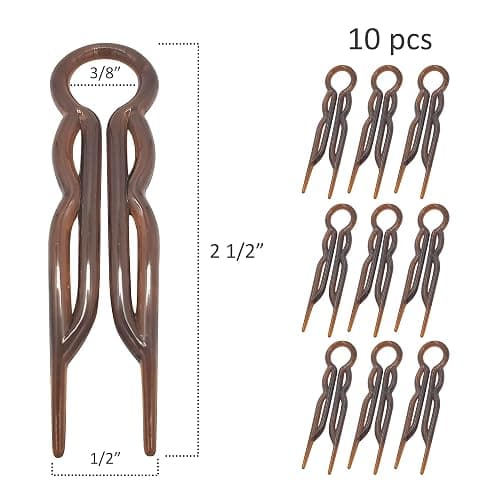 Good Hair Days Hair Pins - 2 1/2" Plastic, U-shaped Magic Grip Hairpins, Strong Durable Pins For Fine, Thick & Long Hair, Styling Accessories - Tortoise Shell, Set of 10 thumbnail 2