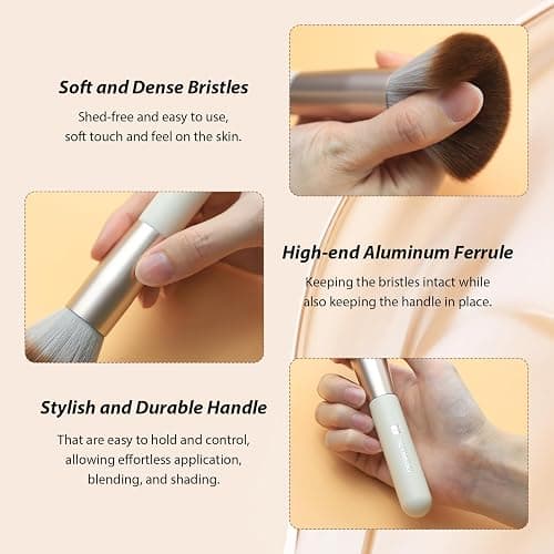 Makeup Brushes HEYMKGO Makeup Brush Set Professional 18 Pcs Make up Brushes with Travel Bag Premium Synthetic Foundation Powder Blush Blending Face Brush Eyeshadow Eyeliner Make Up Brush Kit thumbnail 3