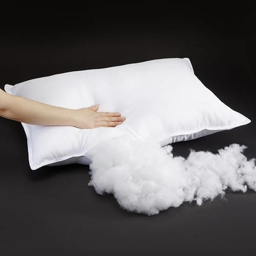 Amazon Basics Down Alternative Pillows, Soft Density for Stomach and Back Sleepers, Queen - Pack of 2, White, 30 in L x 20 in W thumbnail 3
