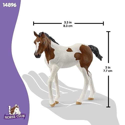 Schleich HORSE CLUB - Paint Horse Foal - 3" Hand-Painted Collectable, Realistic Toy Horse Figurine for Girls and Boys. Durable Educational Figure for Fun Imaginative Play. Cool Kids Toys Ages 5+ 14899 thumbnail 3