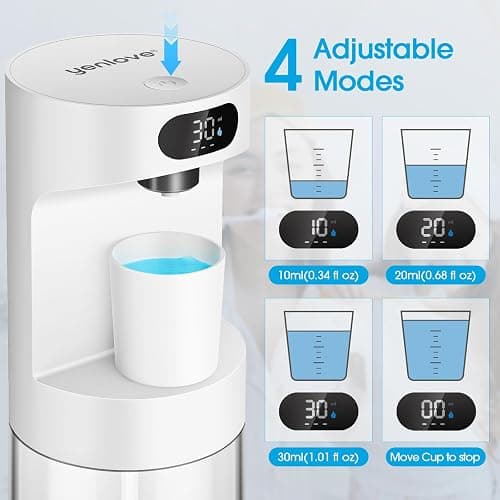 Automatic Mouthwash Dispenser for Bathroom,20.29 oz Touchless Electric Mouth Wash Dispensers Bathroom Accessories Set with 4 Magnetic Cups,4 Modes Wall Mounted Mouth Wash Dispenser for Home & Kids thumbnail 4