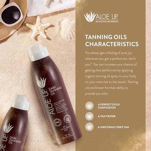 Aloe Up SPF 4 Dark Tanning Oil - Body and Face Tanning Continuous Spray for Outdoor Sun - With Sunscreen, Pure Aloe Vera, and Natural Oils - Dries Clear - Reef Friendly - Fresh Tropical Scent - 6 Oz thumbnail 7