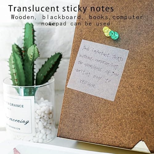 Berklia Transparent Sticky Notes,3x3 Inch Clear Sticky Notes,Waterproof White Bible Sticky Note,Transparent Stickers for School Supplies College(10 Packs,500 Sheets) thumbnail 4