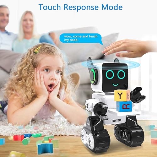 okk Robot Toy for Kids, Smart RC Robots for Kids with Touch and Sound Control Robotics Intelligent Programmable, Robot Toy with Walking Dancing Singing Talking Transfering Items for Boys Girls (White) thumbnail 4